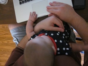 Working with daddy!